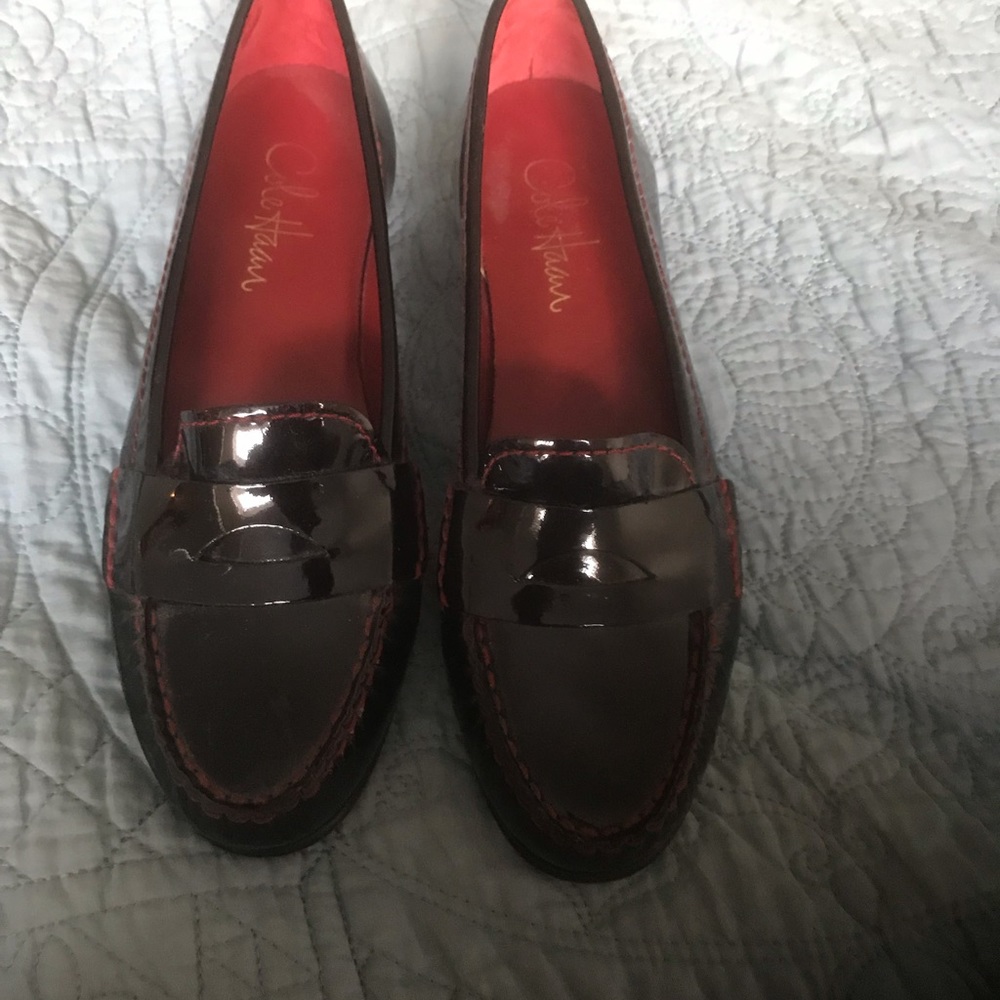 Cole Haan patent leather penny loafers